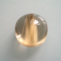 绿晶林新款极美天然水晶金发景石蛋面形吊坠  顺顺发发