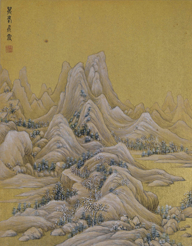 705海报印制海报展板写真喷绘贴纸素材74万峰飞土雪中国画