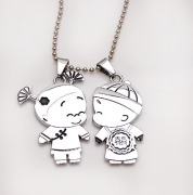 Smiling post cute boy and girl couple necklace jewelry fashion jewelry-Japan and South Korea-the price