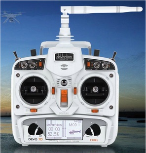 DEVO 华科尔 白色遥控及图传距离2公里 DEVO10 D10 十通遥控器