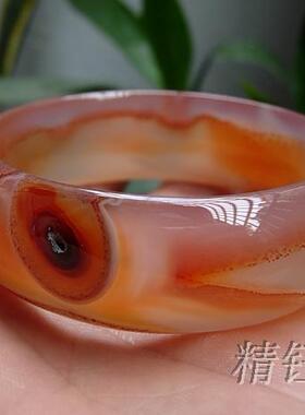 巴西全新玛瑙鳄鱼嘴纹理玉髓手镯