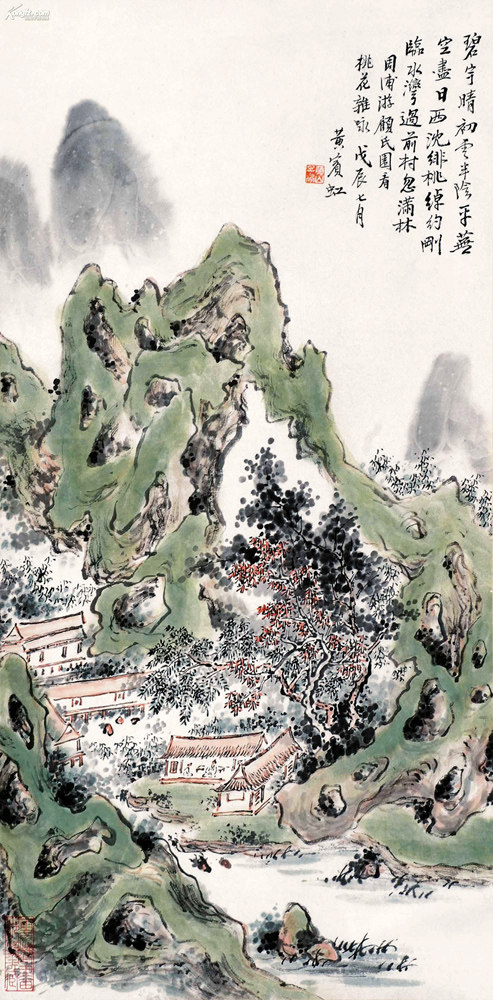 707海报印制海报展板写真喷绘贴纸素材72深山桃源艺术国画 - 副本