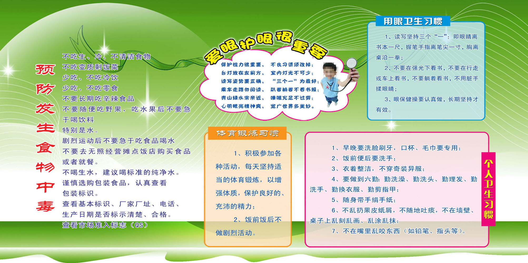 578海报印制海报展板素材430小学生制度防发生食物中毒