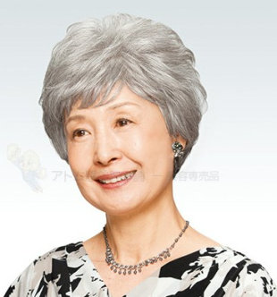 道具花白色老奶奶短卷发