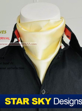 ●星曌●男女士丝巾纯色浅黄色小方巾商务衬衣素色围巾围脖SJ1343