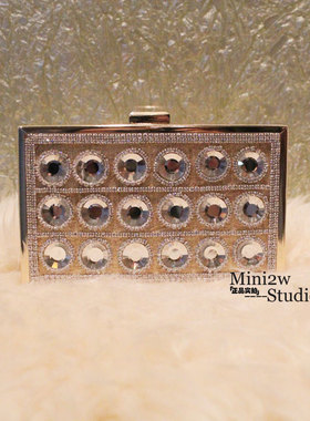 2025玻璃水钻晚宴包眼睛形状玻璃贴钻钻包礼服婚礼结婚玻璃钻包包