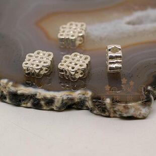 DIY手工串珠配件925纯银散珠中国结背云佛珠文玩配饰