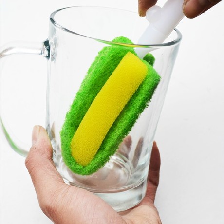 Japan KM sponge cleaning brush cup brush cup brush bottle brush dish brush pot brush handle foldable