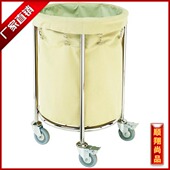 圆形布草车客房车酒店服务车手推车回收车垃圾车垃圾桶推车清洁车