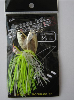 青鱼黑鱼绝杀路亚24克双闪鱼鳞亮片胡须佬铅头钩