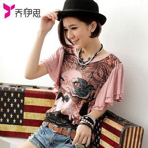 29.23元包邮 乔伊思 2013夏装新款女装潮  短袖印花T