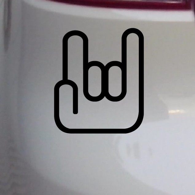 牛牛潮贴 反光车贴 音乐类摇滚 重金属 rock手势标志 车贴