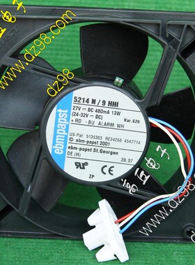 EBMPAPST 5214N/9HHI 27V 480MA 13W 滚珠轴承温控风扇 12738风机