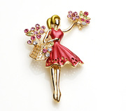 Bags email smiling beauty flower rhinestone brooch women''s high-end brooch pin Korean brooch Korea jewelry