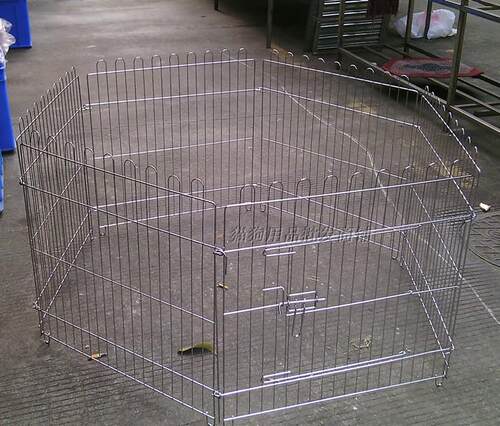 耐用电镀不锈钢宠物围栏贵宾博美比熊狗跑笼用品小狗栅栏6pian8片