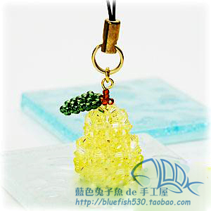 DIY手工串珠 水晶珠新手材料包 小香梨挂件 中文走线教程