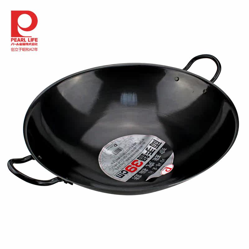 珍珠生活 日本进口 H-98传统双耳纯铁圆底炒锅 39CM 少油烟|msdalam kategori dapur/memasak Appliances, memasak Appliances, Periuk belanga/Pot/cerek, Wok - dari Buy2taobao.com untuk memberikan perkhidmatan ejen Taobao profesional membeli