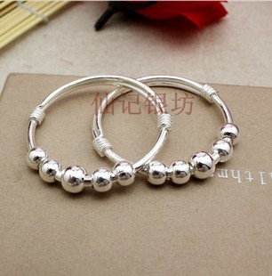 宝宝银手镯 儿童银手镯 990足银 男女 婴儿纯银手镯脚镯 小孩子