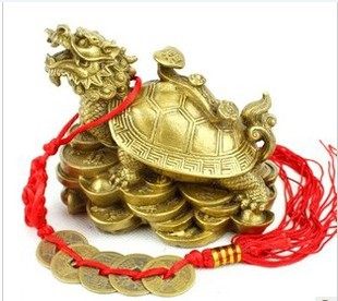 黄铜如意龙龟龙头龟摆件家居饰品