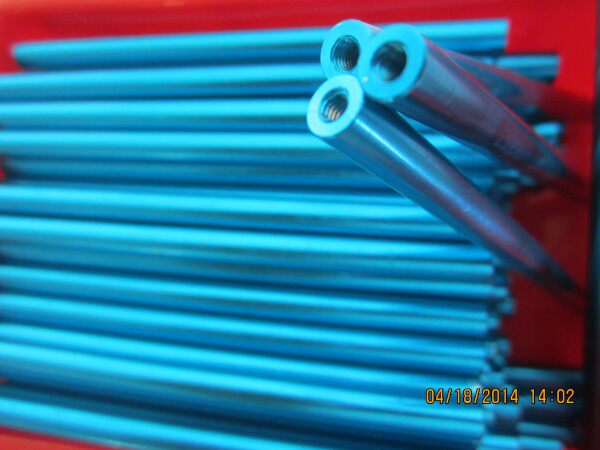 【定做】铝合金连接件 双头螺母 外径6mm长100mm 内牙M3 深10mm