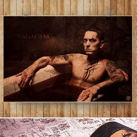 EMINEM海报痞子阿姆贴画海报RAP摇滚乐队血腥海报怀旧复古风格