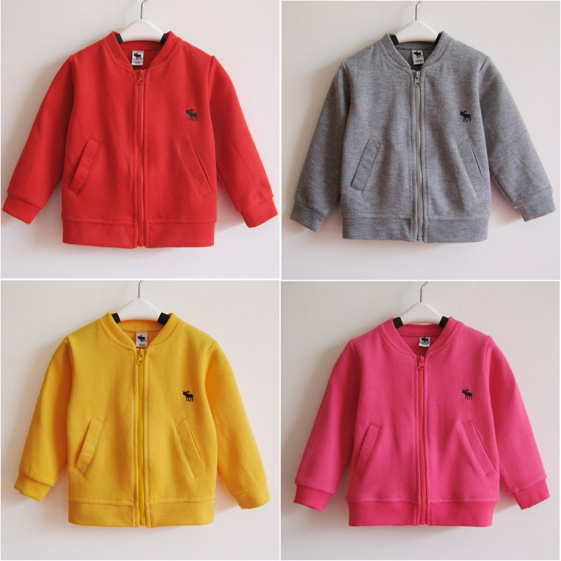 麋鹿拉链开衫女童单层薄款棒球服