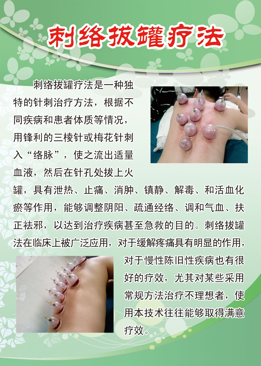 海报印制665展板素材10中医文化刺络拔罐疗法