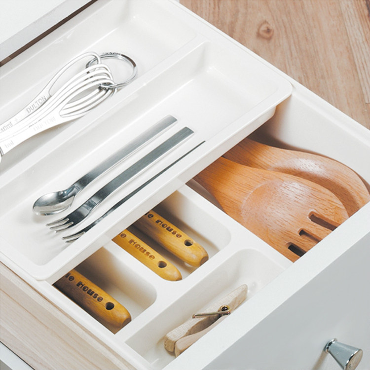 日本NISHIKI厨房餐具收纳盒塑料桌面双层抽屉整理盒抽屉式储物盒