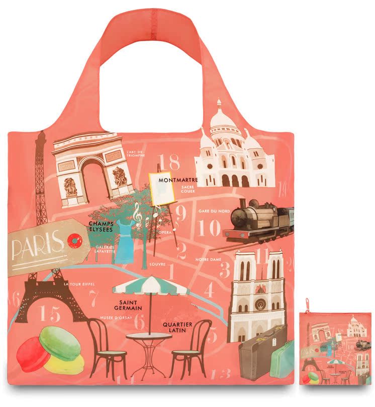 Germany LOQI fashion Art environmental protection light fold Shopping bag travel simple and easy One shoulder Spring Rolls Parisin the Storage consolidation , Home Storage appliances , Pouch , Shopping Bag/Bags  category - from Buy2taobao.com to provide professional Taobao agent buy service