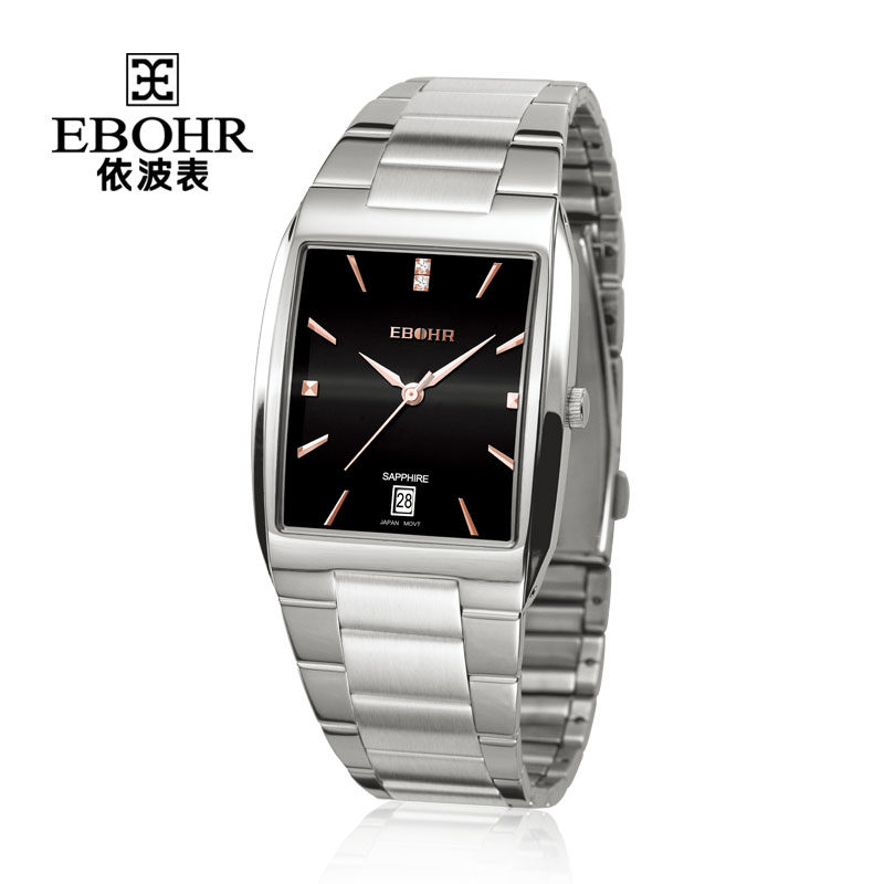 依波表男士精钢防水正品手表石英表休闲方形腕表潮流时尚男表0243