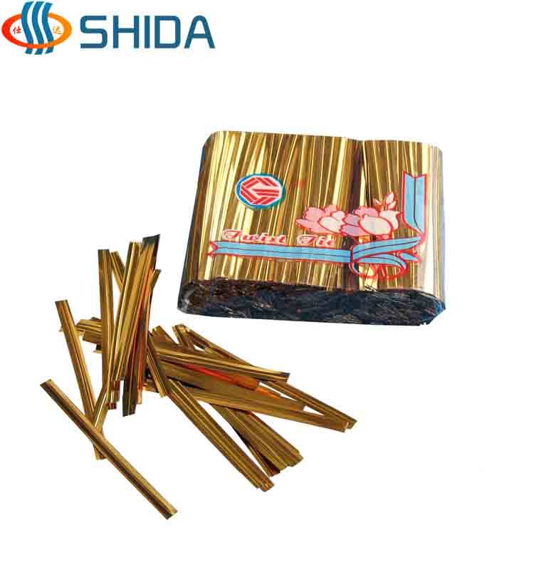 仕达直销金色扎带捆扎铁丝扎条包装封口扎丝绳20cm扎线金属束线带