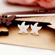 Good jewelry Korea delicate ladies and studs full rhinestone Starfish Stud Earrings D207