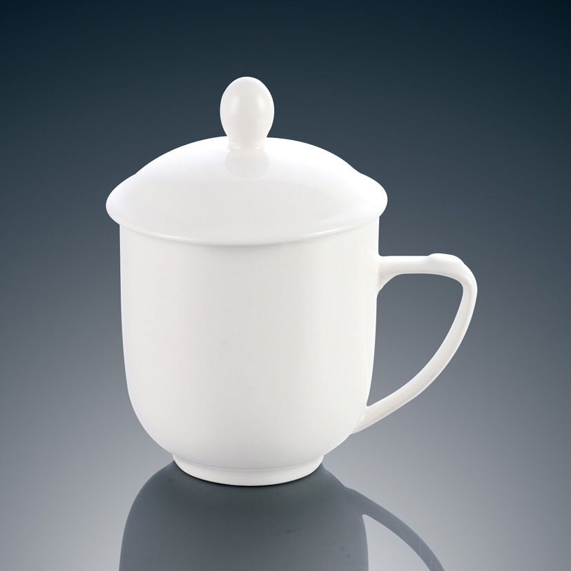 限时特价酒店镁质客房陶瓷茶杯带盖大水杯办公室会议杯子德化介杯