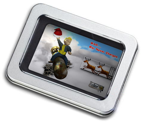 辐射周边（fallout）卡片U盘+全开窗铁盒*4G容量*辐射圣诞夜