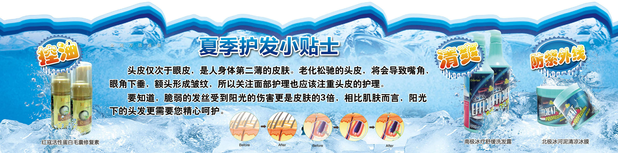 651海报印制定制展板素材299夏季护发小贴士知识