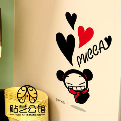韩式风格墙贴pucca儿童房床头橱柜厨房背景装饰 k-290 中国娃娃 k