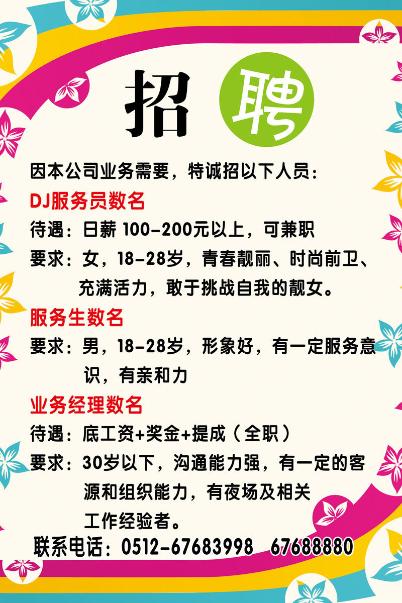 583海报印制海报展板素材21,ktv招聘诚聘招贤纳士招兵买马