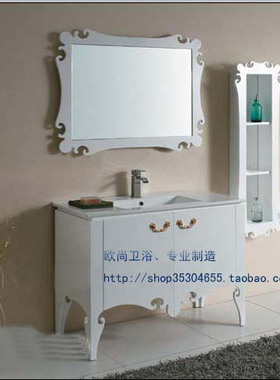 欧式美式橡木浴室柜组合洗脸盆柜洗手盆柜卫浴柜台盆柜立柜TX505