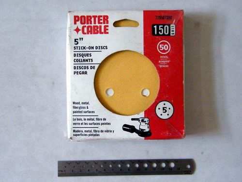 美国porter cable 卜派5寸自粘砂纸 150目 50张/盒 725501550