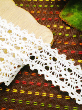 22D（4.8米一段）纯白色双边细棉线蕾丝花边2.4cm宽2.8元1米