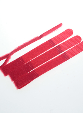 红色p形防丢魔术贴扎带手机充电器绑带笔记本理线带束线带1*10cm