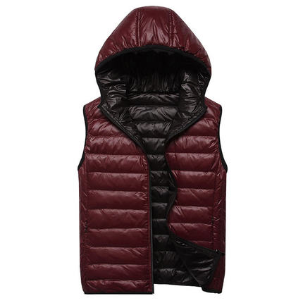 帅气<em>HM</em>男<em>男士羽绒马甲</em>男 带帽压缩羽绒服外套
