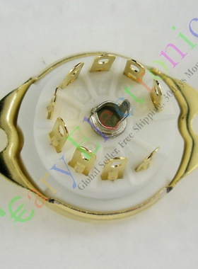 镀金管座GZC9-C-G九脚陶瓷电子管适12AT7 12AU7 ECC83 6p1 6n11等