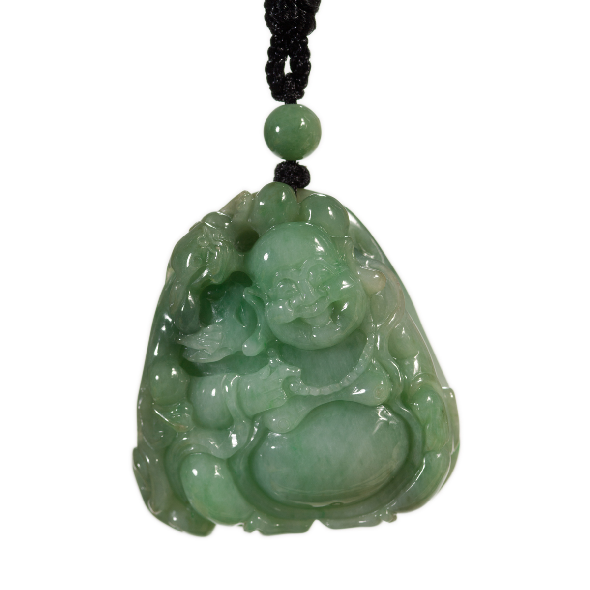 翡翠玉佛吊坠挂件天然绿色玉厚大