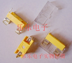 玻璃保险管座 透明外壳盖 5x20mm保险丝座 焊接带盖保险丝夹插座