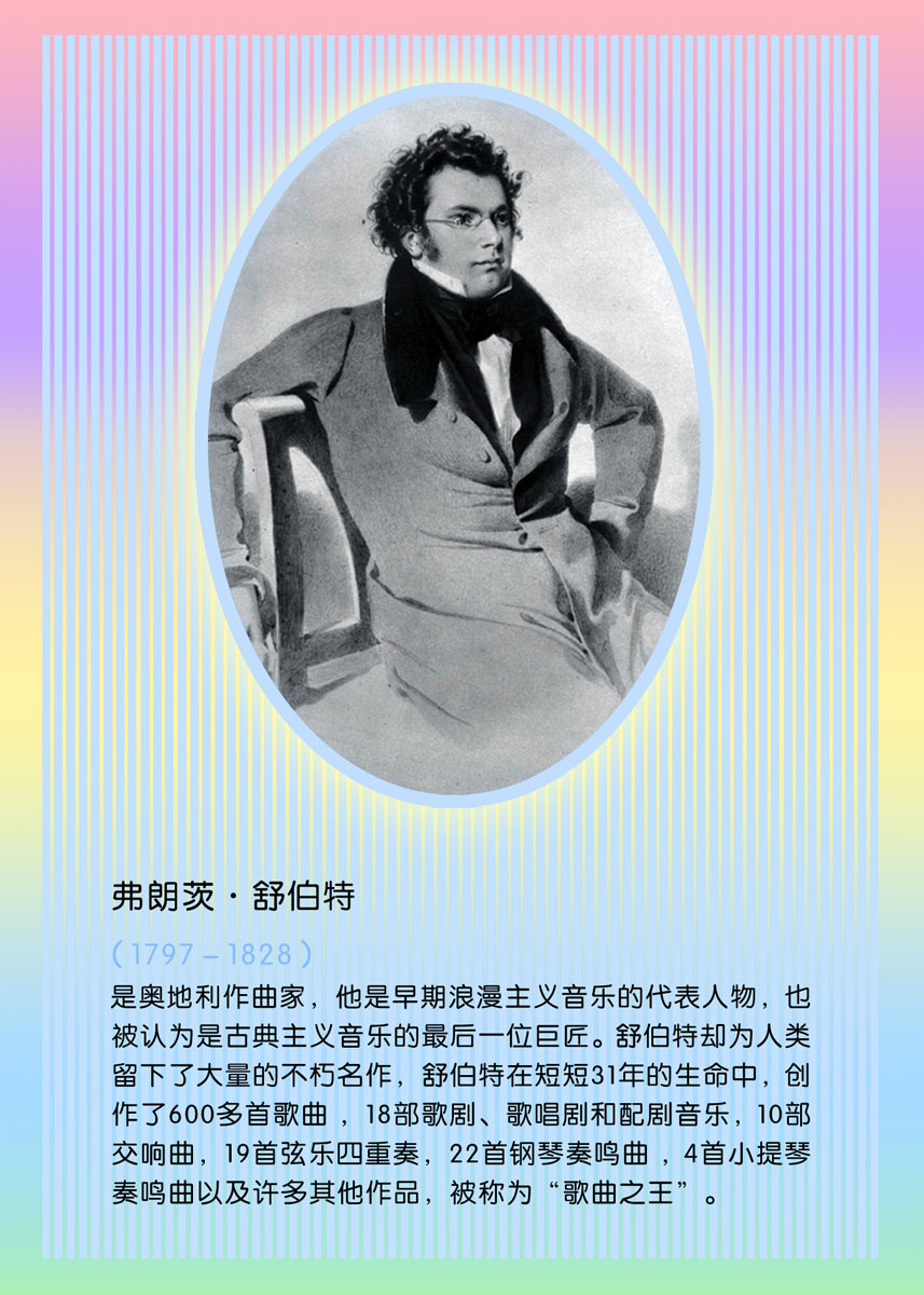 535海报印制海报展板素材47舒伯特画像简介3 个性定制