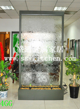 喷泉瀑布水幕墙屏风隔断家居装饰