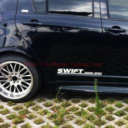 铃木雨燕 专用改装 后门裙边suzuki sport车门反光贴纸 一对装