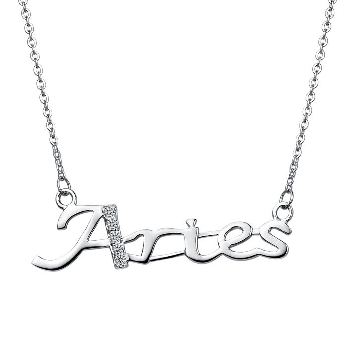 字母生日礼物银项链