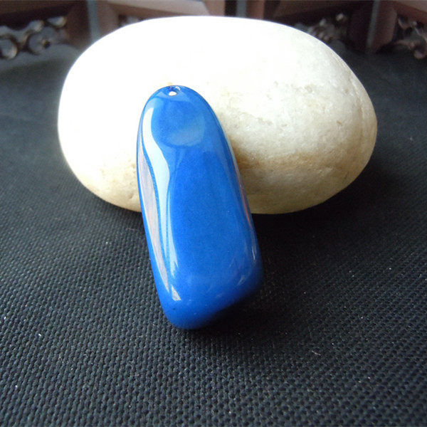 新疆和田玉 戈壁玉 彩玉 金丝玉挂件手把件 戈壁彩石  蓝色